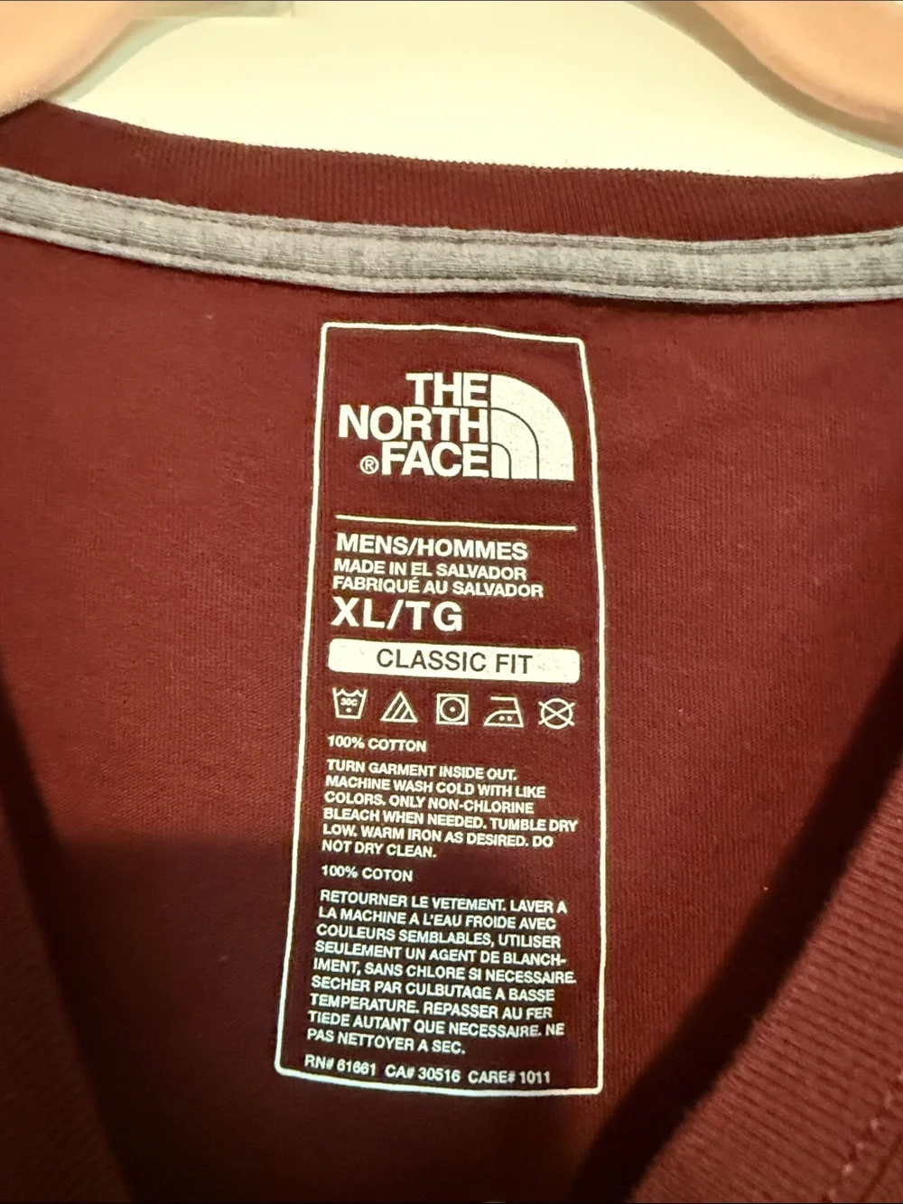 The North Face Men's Short Sleeve Tee in Deep Maroon with Camo Logo
